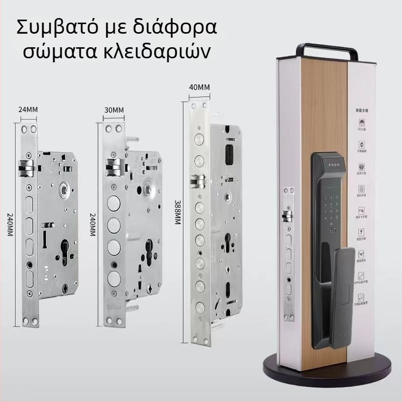 Βάση επίδειξης κλειδαριών πόρτας από κράμα αλουμινίου, με περιστρεφόμενο πλαίσιο 360°, σώμα κλειδώματος Overlord και βάσεις για κλειδώματα με αποτύπωμα