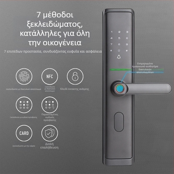 KEHONG Έξυπνο κλειδαριά πόρτας με βιομετρικό αποτύπωμα και κωδικό – για πόρτες εισόδου, κατοικίες και ξενοδοχεία; αποθήκευση 100 αποτυπωμάτων, πάνω от 1.000.000 ξεκλειδώματα, σάρωση σε 0,7 s, παροχή DC, εύρος θερμοκρασίας -25 έως 70°C