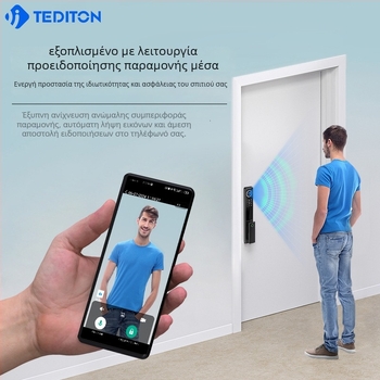 Έξυπνο κλείδωμα πόρτας με φλέβα παλάμης και αναγνώριση προσώπου 3D, αυθεντικοποίηση με κωδικό και βιομετρικό αποτύπωμα, μοντέλο D11, κράμα αλουμινίου, 100 αποτυπώματα, 99 προσώπων, σάρωση κάτω από 1s