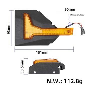 KuKirin G4Pro/G4Max: Μπροστινά και πίσω φώτα σήμανσης για σκούτερ, τετρά πλευρικά γωνιακά φώτα, ABS, 36V