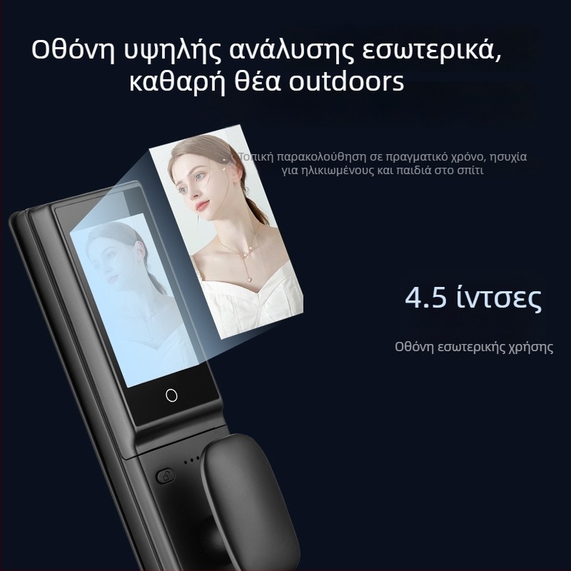 S958max Έξυπνη κλειδαριά πόρτας με αποτύπωμα, αναγνώριση προσώπου, βιντεο-θυροτηλέφωνο, κωδικό πρόσβασης και απομακρυσμένο ξεκλείδωμα μέσω κινητού