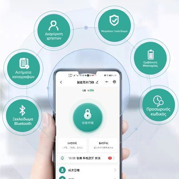 Έξυπνο U-σχήματος κλειδαριά για γυάλινες πόρτες με αποτύπωμα δακτύλου και κωδικό πρόσβασης, μοντέλο U3P, χωρητικότητα αποτυπωμάτων 50, χρόνος σάρωσης <0,1 s, πάνω από 100000 ξεκλειδώσεις, τροφοδοσία AC