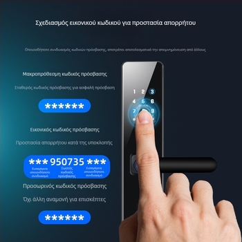 Ηλεκτρονική κλειδαριά με δακτυλικό αποτύπωμα και κωδικό, Bluetooth και ανάγνωση καρτών για διαμερίσματα