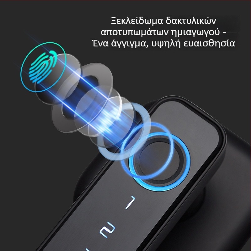 Ημιαγωγική Έξυπνη Κλειδαριά με Αποτύπωμα για Πόρτες Εισόδου, Κλειδαριά για Εσωτερικούς Χώρους με Αποτύπωμα και Κωδικό, Έξυπνη Κλειδαριά Γραφείου