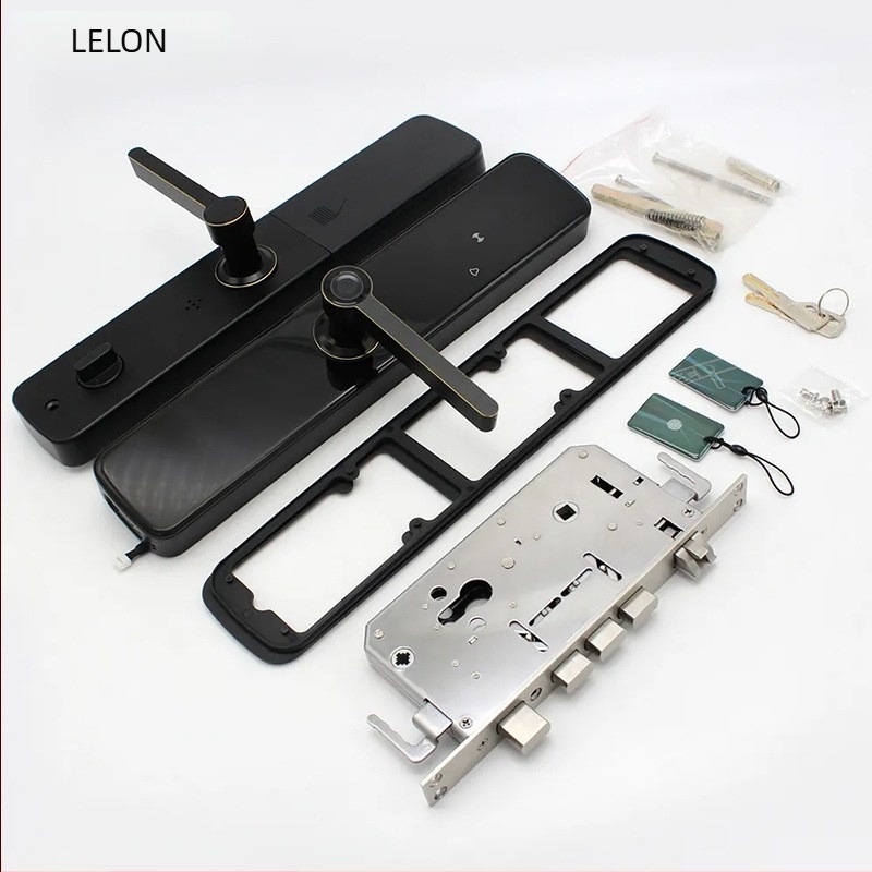 Έξυπνο λουκέτο πόρτας με αναγνώριση δακτυλικού αποτυπώματος για εσωτερικές ξύλινες πόρτες – προστασία από κλοπή, 50 αποτυπώματα, πολλοί τρόποι unlock (δακτυλικό, κωδικός, κάρτα, κλειδί, εφαρμογή), άνοιγμα με ένα άγγιγμα