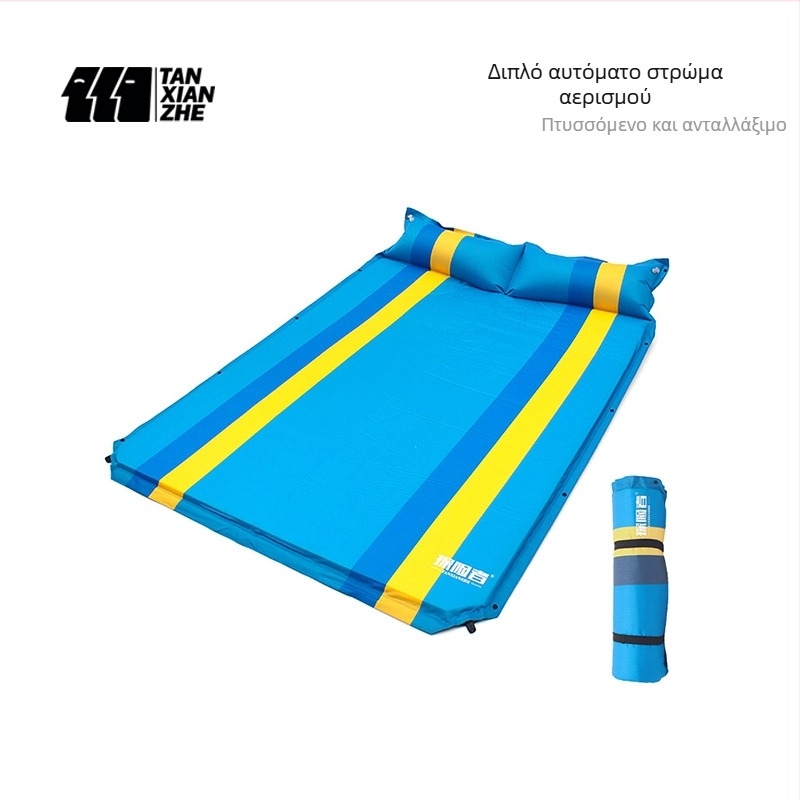 Explorer Συνδεόμενη PVC αυτόματη φουσκωτή υπνόστρωμα για κάμπινγκ – διπλό ή μονό, 210T pongee PVC, 2.5 kg, μέγιστο φορτίο 500 kg