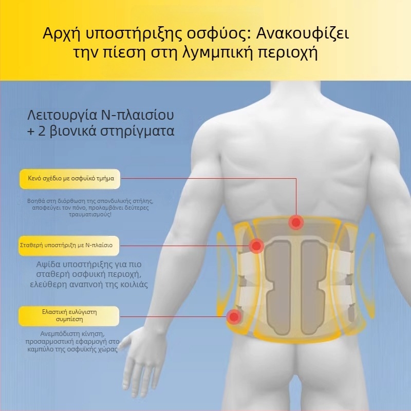 Ιατρική ζώνη μέσης για τραυματισμό δίσκου και κήλη, αδιάβροχο PU υλικό, εργονομική στήριξη μέσης