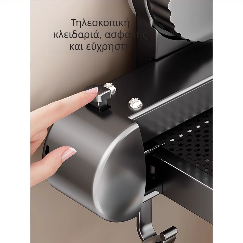 Αναδιπλόμενη ράγα πετσέτας με βεντούζα, για μπάνιο, χωρίς διάτρηση, από αλουμίνιο και ABS