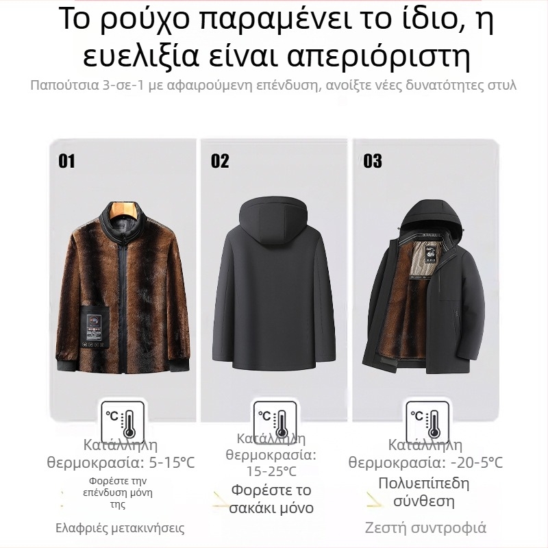 Πουπουλένιο μπουφάν με αποσπώμενη εσωτερική επένδυση – ακρυλικό εξωτερικό ύφασμα, εξαιρετικά παχύ 501–600 g/m², θερμική επένδυση, διατηρεί τη ζεστασιά