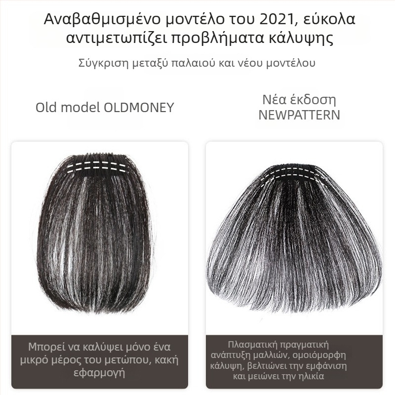 Περούκα από πραγματικά ανθρώπινα μαλλιά με αέρινες φράντζες, πλήρως χειροποίητος μπροστινός φράντζα, αόρατη γραμμή μαλλιών, μπορεί να βαφτεί