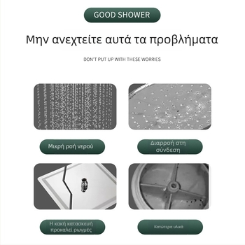 Κυκλική κεφαλή ντους με κορυφαίο ψεκασμό, ABS, ηλεκτροπλατινωμένο φινίρισμα, σετ ντους, εγκατάσταση σε τοίχο, μοντέλο AY24-2