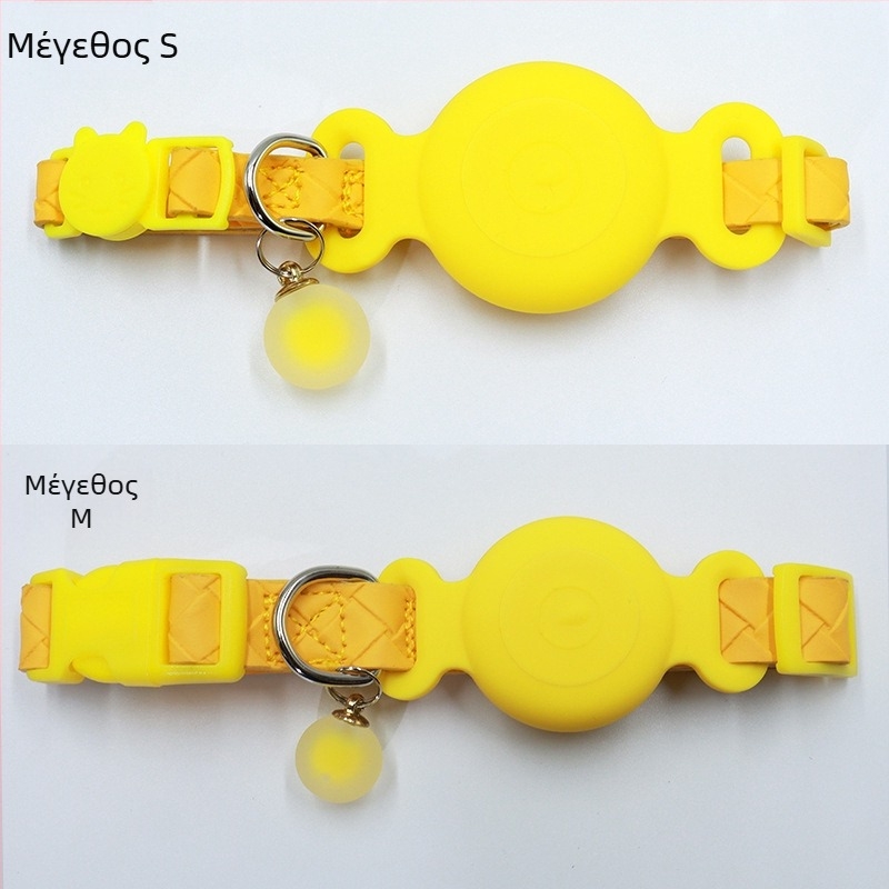 Θήκη εντοπισμού AirTag για λαιμό κατοικιδίου - αδιάβροχο κάλυμμα σιλικόνης, ύφαντη PU δέρμα, ιχνηλάτηση γάτας, αποφυγή απώλειας