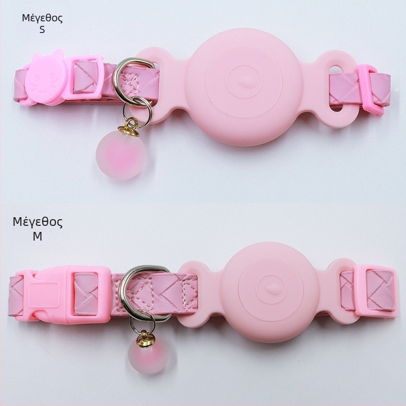 Θήκη εντοπισμού AirTag για λαιμό κατοικιδίου - αδιάβροχο κάλυμμα σιλικόνης, ύφαντη PU δέρμα, ιχνηλάτηση γάτας, αποφυγή απώλειας