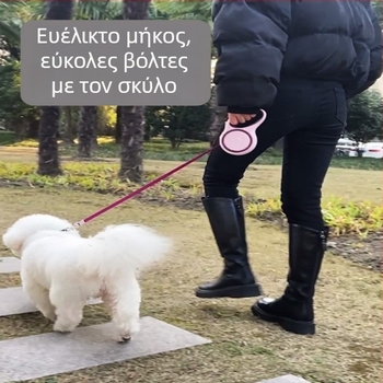 Τηλεσκοπική αυτόματη λουρί σκύλου με επεκτεινόμενη σχοινενή λωρίδα (Τηλεσκοπικό; Αυτόματο; Για σκύλους; Σχοινί)
