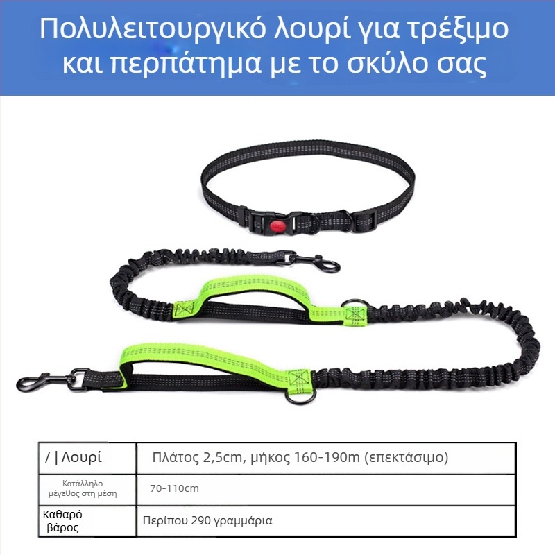 Λουρί μέσης για γάτες με αναδιπλούμενο κορδόνι — χωρίς χρήση χεριών