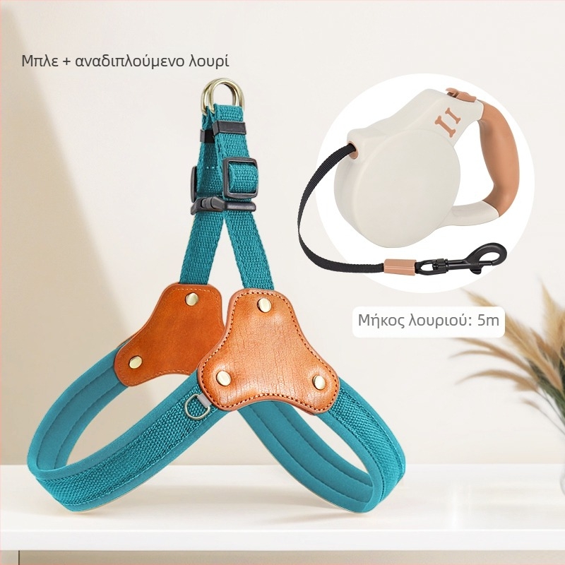 Σκύλος γιλέκο-χαλινάρι με ιμάντες στήθους-πλάτης