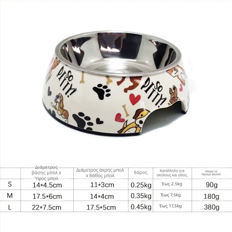 Κύπελλο τροφής σκύλου, με μελαμίνη και ανοξείδωτο ατσάλι, μάρκα Hundred Loves, προέλευση Zhongshan