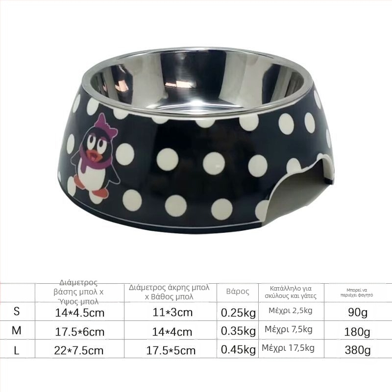 Κύπελλο τροφής σκύλου, με μελαμίνη και ανοξείδωτο ατσάλι, μάρκα Hundred Loves, προέλευση Zhongshan