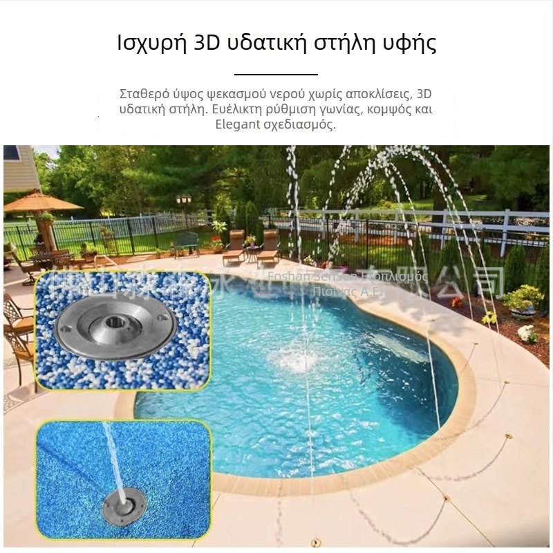 Ανοξείδωτο ακροφύσιο eyeball jet για πισίνες και φοντάν — άμεσος ψεκασμός, διακοσμητικό υδάτινο εφέ