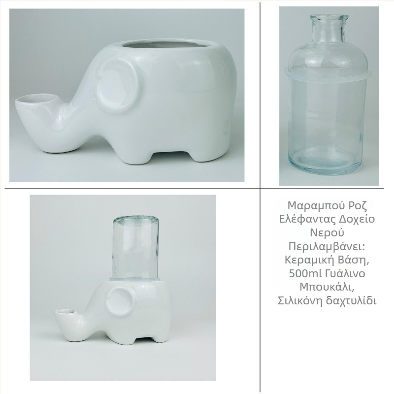 Ποτίστρα για γάτες — κεραμική, εμπνευσμένη από ελέφαντα, μη βρέχει το πηγούνι, μπολ με πρόσωπο Γκαρφίλντ και επίπεδο πρόσωπο, αποσπώμενο, μοντέλο Tf55