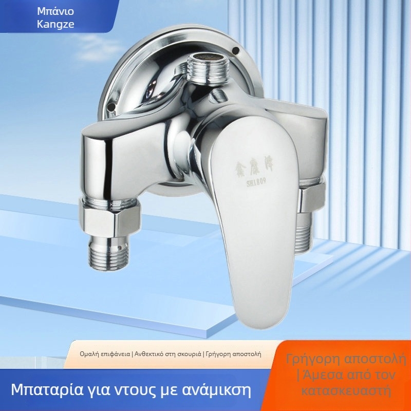 Αναμικτήρας ντους με σώμα από κράμα ψευδαργύρου, 100 θερμοκρασία, ονομαστική πίεση 10, 4 σημεία εισόδου/εξόδου