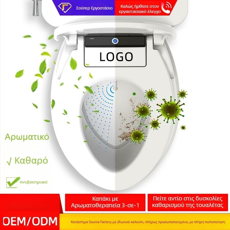 Έξυπνο καπάκι τουαλέτας - αρωματοποίηση, καθαρισμός και αποστείρωση; υλικό PP; 134-180 mm ρυθμιζόμενο διάκενο οπών; επαναφορτιζόμενη αδιάβροχη μπαταρία; δοχείο καθαρισμού 500 ml.