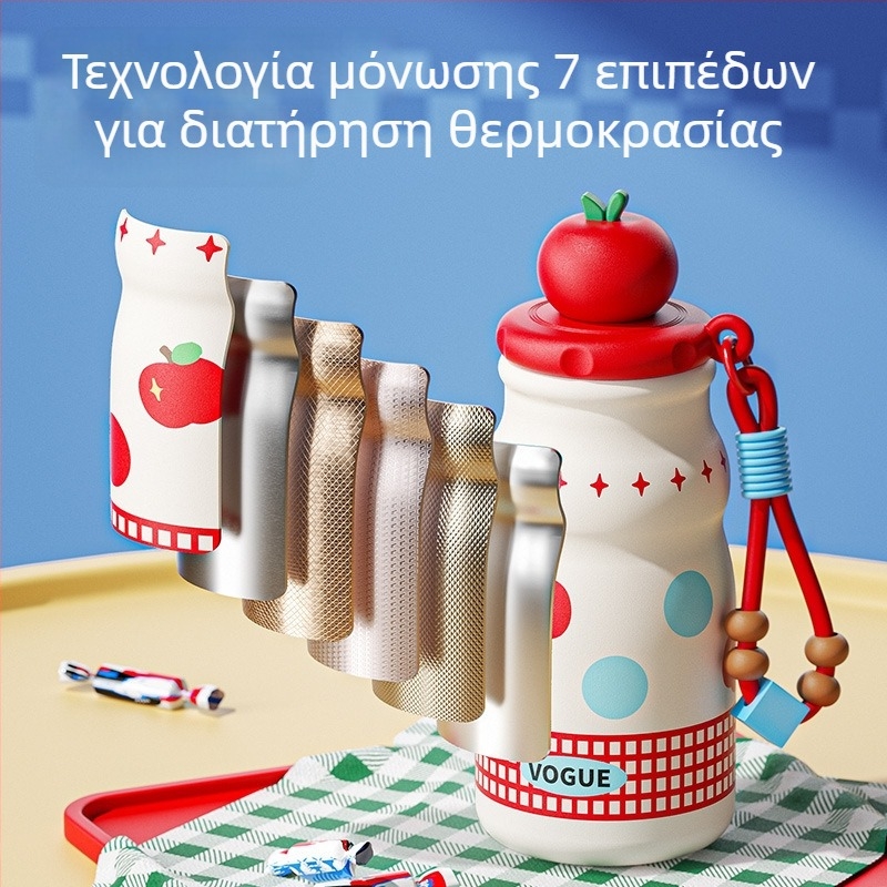 Θερμομονωμένο κύπελλο με καλαμάκι from ανοξείδωτο ατσάλι 316, με λαβή, εσωτερικός στρώμα 316, εξωτερικός φλοιός 201, μόνωση 6–12 ώρες, φίλτρο τσαγιού, δυνατότητα παραμετροποίησης