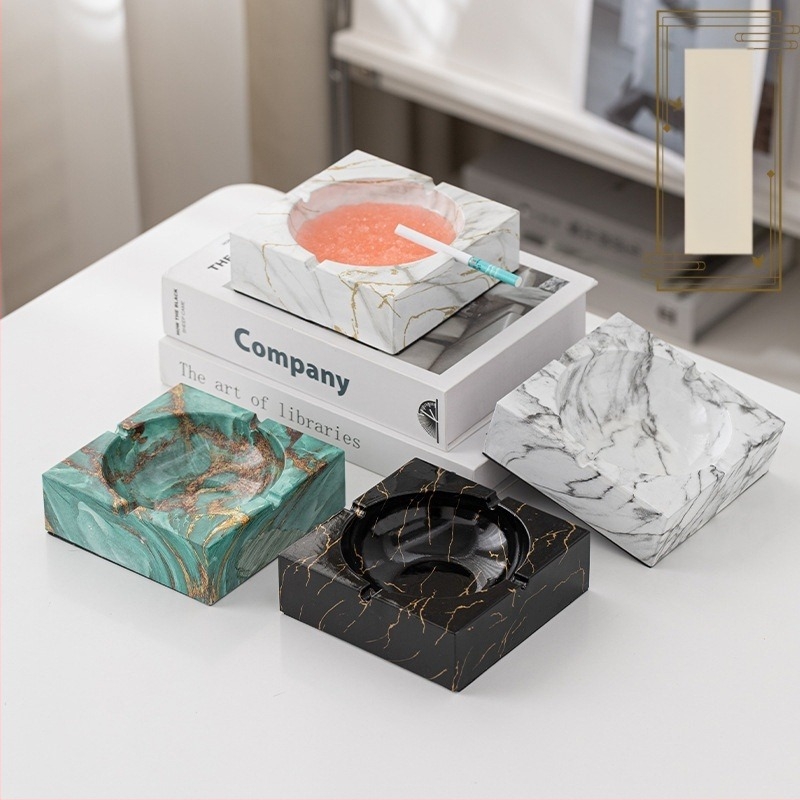 Κεραμικό τασάκι, τετράγωνο, με αποθήκευση, δυνατότητα εκτύπωσης λογοτύπου, εξατομίκευση