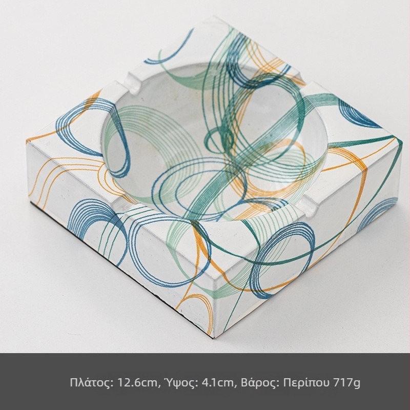 Κεραμικό τασάκι, τετράγωνο, με αποθήκευση, δυνατότητα εκτύπωσης λογοτύπου, εξατομίκευση