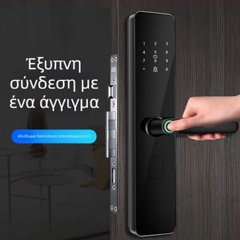 Kexiong K2 One-Touch Ημι-Αυτόματο Σύστημα Ασφαλείας με Δακτυλικό Αποτύπωμα για Οικίες και Διαμερίσματα — 50 αποθηκευμένα αποτυπώματα, Χρόνος σάρωσης 0.01s, >100000 Ξεκλειδώσεις, Τροφοδοσία DC