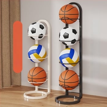 Οικιακό πτυσσόμενο ράφι αποθήκευσης μπάλων από ανθρακούχο ατσάλι, κατάλληλο για μπάσκετ, ποδόσφαιρο και άλλες μπάλες | Μάρκα: Evesigar/Isijia