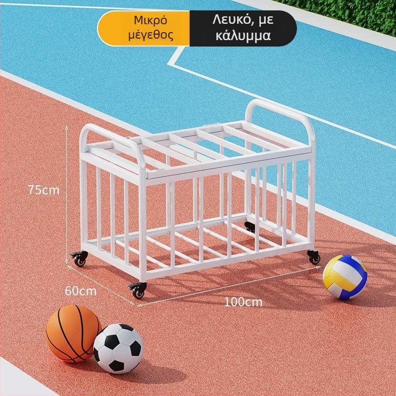 Κινητός εξωτερικός κάλαθος μπάσκετ με χώρο αποθήκευσης μπάλων για σχολική αυλή