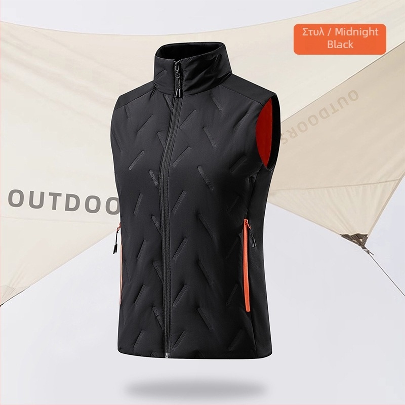 Γιλέκο εξωτερικού τύπου με όρθιο γιακά, unisex, ζεστό, γέμισμα από Mercerized Cotton