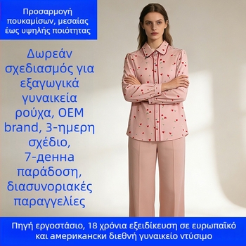 Γυναικείο πουκάμισο από υφαντό ύφασμα — OEM και δειγματοληπτική επεξεργασία, 3 ημέρες κύκλος δειγματοληψίας, χωρητικότητα 2000 ανά ημέρα, στυλ Ευρώπη-Αμερική, κύρια υλικά: βαμβάκι, πολυεστέρας, λινό, δαντέλα