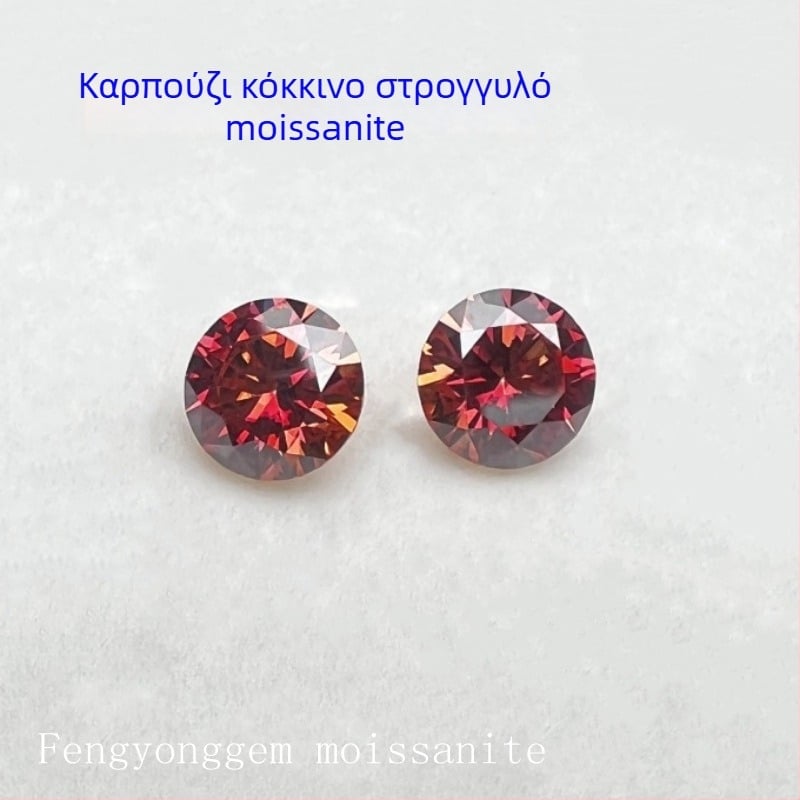 Moissanite στρογγυλός γυμνός λίθος — κοπή Eight Hearts Eight Arrows — διαύγεια VVS — ηλεκτροπλατίωση