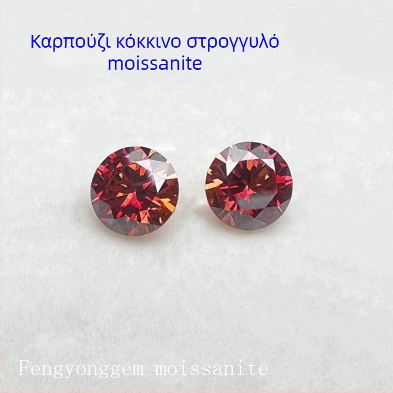 Moissanite στρογγυλός γυμνός λίθος — κοπή Eight Hearts Eight Arrows — διαύγεια VVS — ηλεκτροπλατίωση