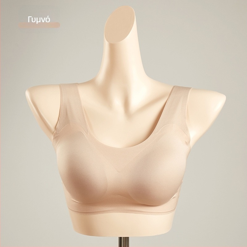 Carlsly ασύρματο σουτιέν με επένδυση από mulberry silk, χωρίς ραφές, 3/4 cup, λεπτές μορφοποιημένες κάψες, νάιλον σώμα, επένδυση 80-90% μεταξιού, διπλοί ιμάντες, πίσω κούμπωμα με τρεις σειρές, Άνοιξη 2025