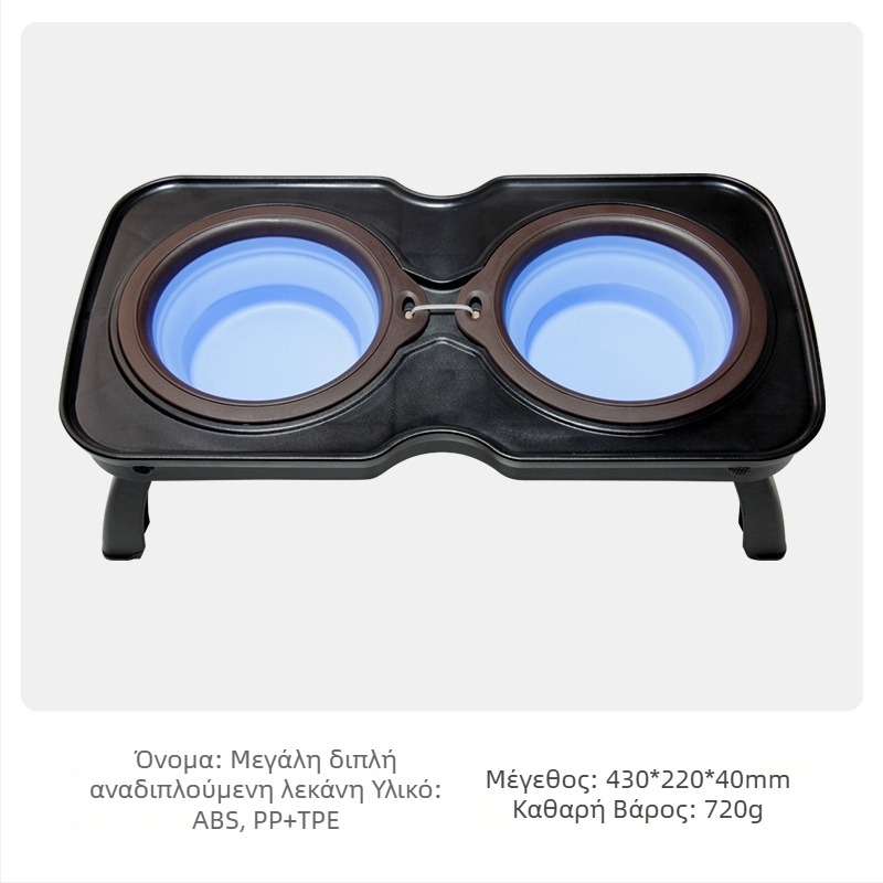 Πτυσσόμενη λεκάνη κατοικίδιων — φορητή διπλής χρήσης για νερό και φαγητό, υλικό PP+TPE, μάρκα TINGHAO, συσκευασία 300 τεμάχια