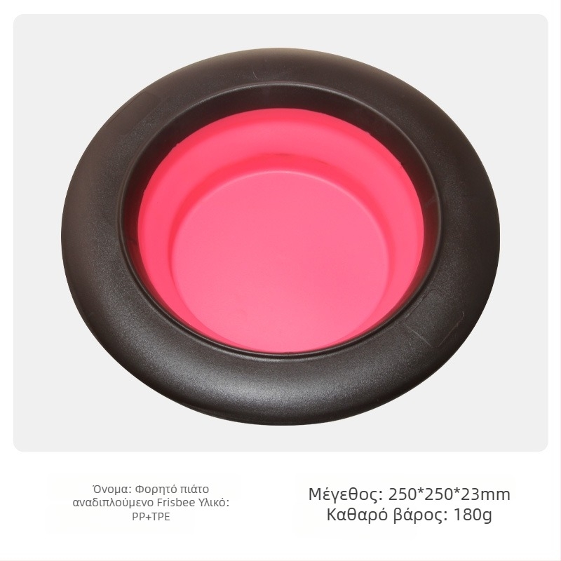 Πτυσσόμενη λεκάνη κατοικίδιων — φορητή διπλής χρήσης για νερό και φαγητό, υλικό PP+TPE, μάρκα TINGHAO, συσκευασία 300 τεμάχια