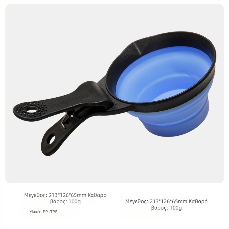 Πτυσσόμενη λεκάνη κατοικίδιων — φορητή διπλής χρήσης για νερό και φαγητό, υλικό PP+TPE, μάρκα TINGHAO, συσκευασία 300 τεμάχια