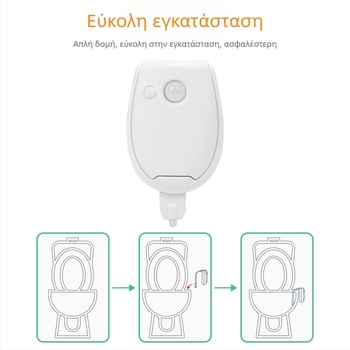Νυχτερινό φως καπακιού τουαλέτας με αισθητήρα κίνησης, κρεμαστό σχέδιο, 5V με μπαταρία, μοντέρνο μινιμαλιστικό στυλ, PC σκιά, διαστάσεις 58×80 mm