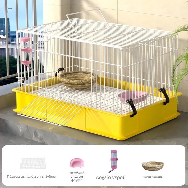 Ξύλινο κλουβί για κουνέλους για οικιακή χρήση, πολυτελής σχεδιασμός, αντι-ούρηση, φωλιά κατοικίδιων