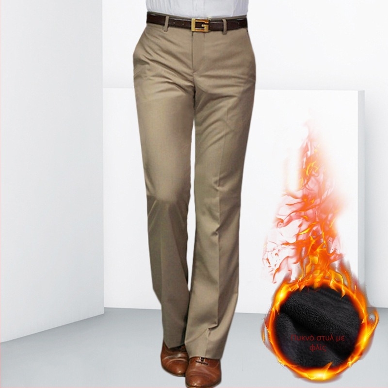 YUEMOYI ανδρικά παντελόνια Micro-Flare, ελαφρύ επιχειρηματικό στυλ, χωρίς σιδέρωμα, 3D σχεδίαση, μείγμα πολυεστέρα (79% πολυεστέρα), μεσαία-υψηλή μέση