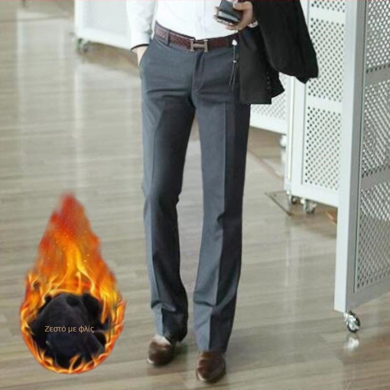 YUEMOYI ανδρικά παντελόνια Micro-Flare, ελαφρύ επιχειρηματικό στυλ, χωρίς σιδέρωμα, 3D σχεδίαση, μείγμα πολυεστέρα (79% πολυεστέρα), μεσαία-υψηλή μέση