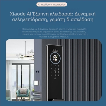 Έξυπνο κλειδί πόρτας με ορατή οθόνη, παλαμιαία φλέβα και αποτύπωμα, απομακρυσμένο WiFi ξεκλείδωμα, ψηφιακός κωδικός πρόσβασης, αποθήκευση 30 αποτυπωμάτων
