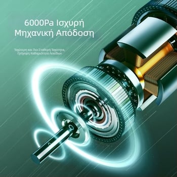 Pinjia Αυτοκίνητο Μίνι Απορροφητήρας, 65W, 11.1V, 6000Pa Απορροφητικότητα, Ασύρματο Φόρτιση