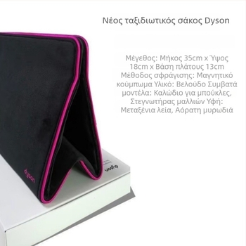 Dyson Velvet Bag – Ταξιδιωτική βελούδινη τσάντα χειρός για αποθήκευση πιστολάκι μαλλιών και εργαλείων περιποίησης μαλλιών