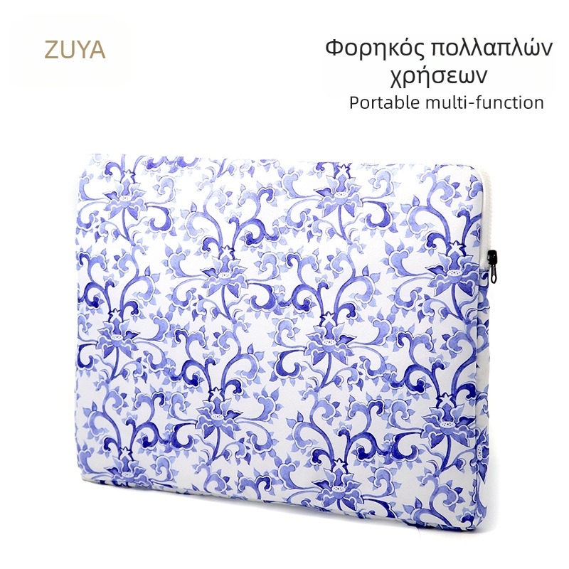 Zhuoyi θήκη για φορητό υπολογιστή και tablet, ανθεκτική στις πτώσεις, με floral σχέδιο, επένδυση πολυεστέρα, αστικός μινιμαλισμός
