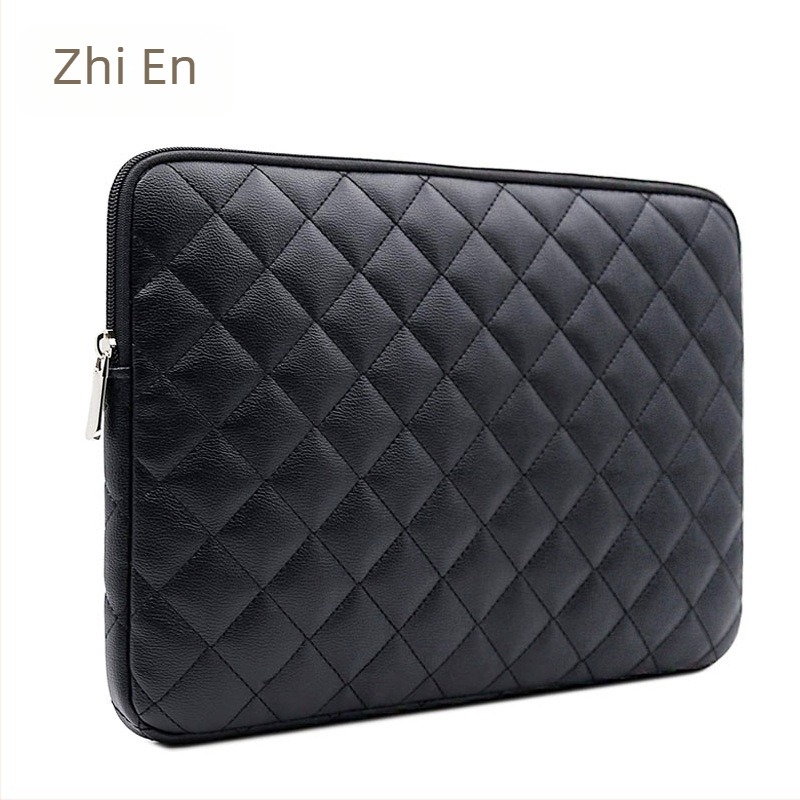 Τσάντα από PU δέρμα για φορητό υπολογιστή και tablet, καπιτονέ σχέδιο με κέντημα, με εσωτερική επένδυση (Υλικό: PU δέρμα; Περίοδος: Άνοιξη 2023; Φύλο: Ουδέτερο; Λειτουργία: Άλλο)