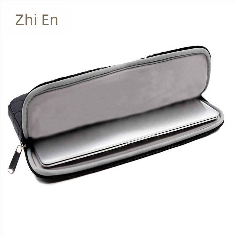 Τσάντα από PU δέρμα για φορητό υπολογιστή και tablet, καπιτονέ σχέδιο με κέντημα, με εσωτερική επένδυση (Υλικό: PU δέρμα; Περίοδος: Άνοιξη 2023; Φύλο: Ουδέτερο; Λειτουργία: Άλλο)